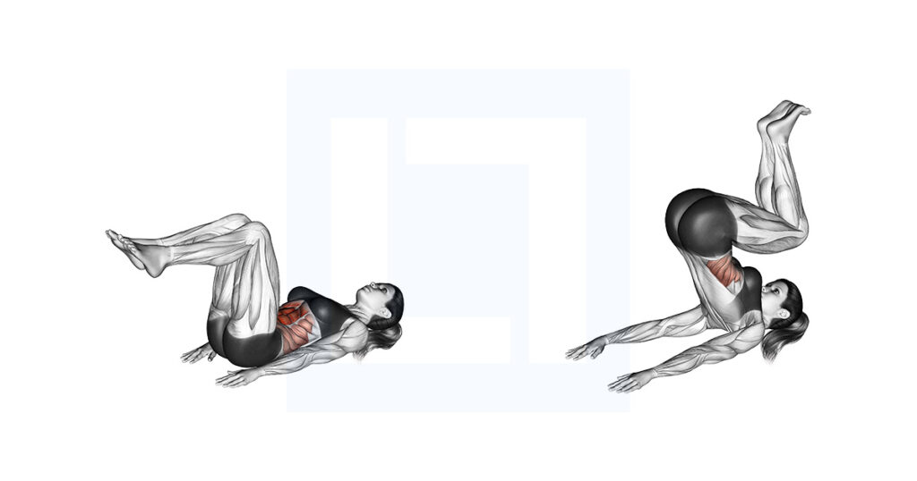 Reverse Crunch Hip Curl Lower Ab Exercise
