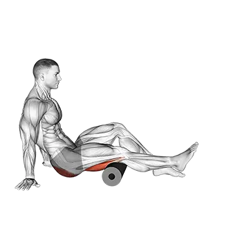 Roll Hamstrings and Glute Sitting on Floor