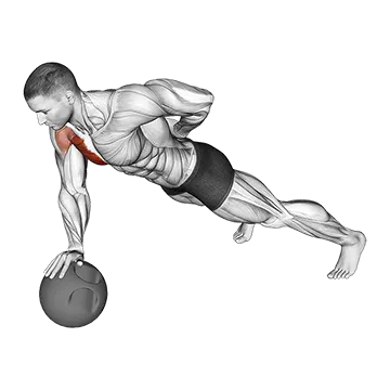 Single Arm Push Up on Medicine Ball