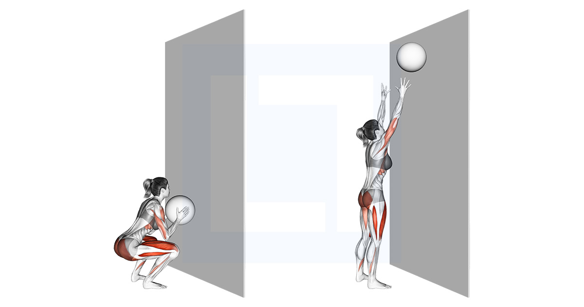 Wall Ball Squat to Throw Conditioning Wall Ball Squat to Throw Conditioning