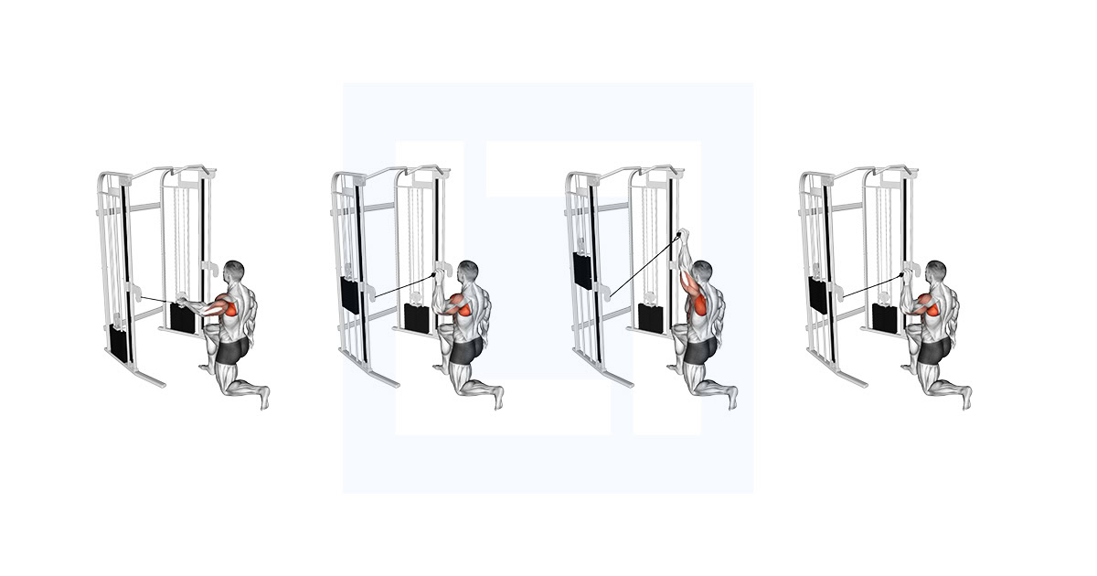 Cable Kneeling Shoulder 90 Degrees External Rotation Press