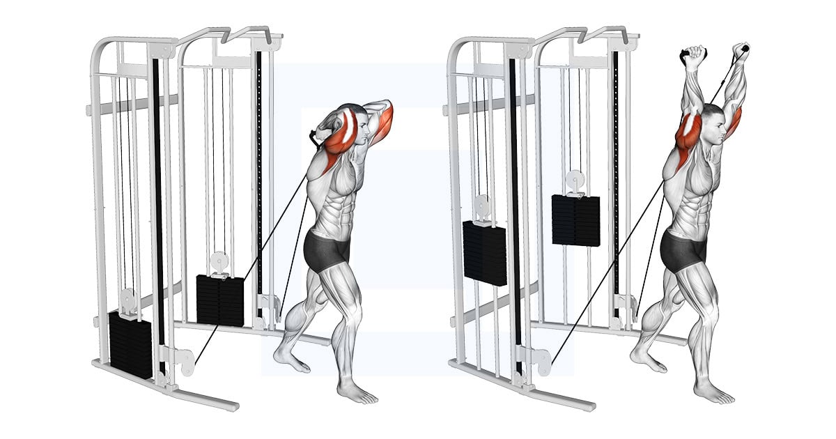 Cable Standing Crossover Overhead Tricep Extension
