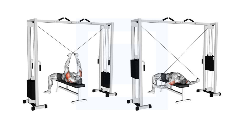 Cable Supine Reverse Fly: Lying Rear Delt