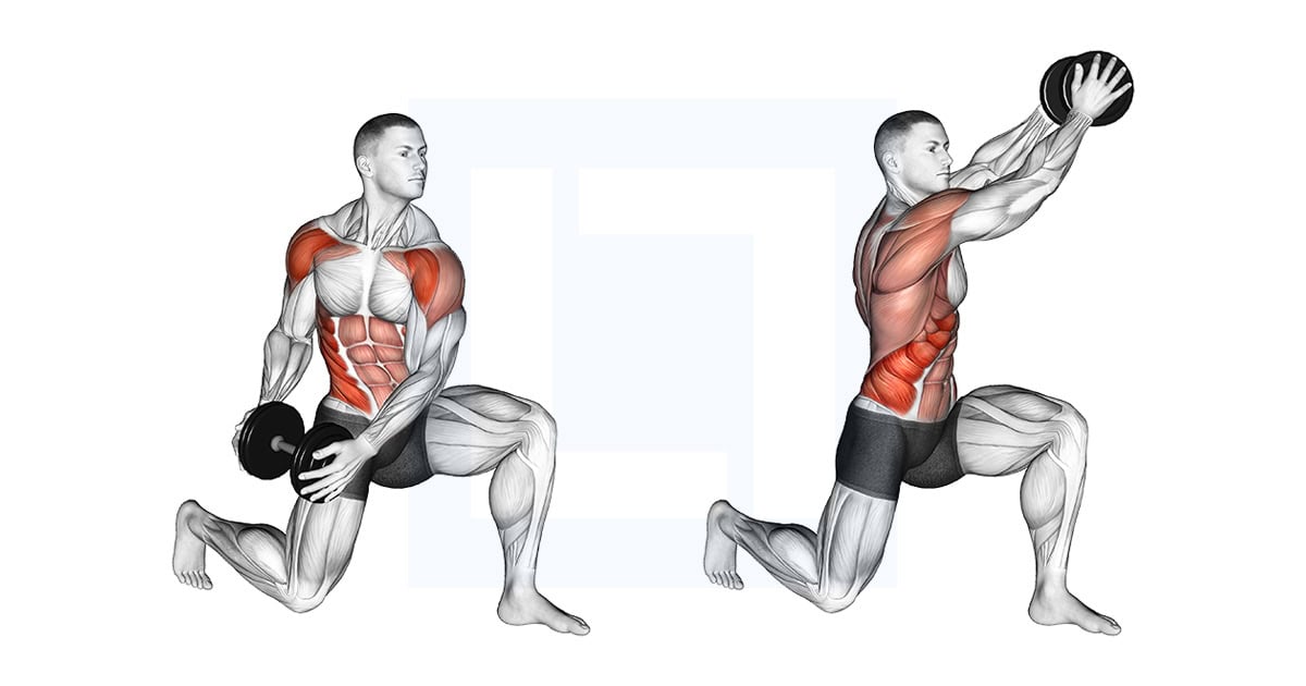 Dumbbell Half Kneeling Lift and Chop
