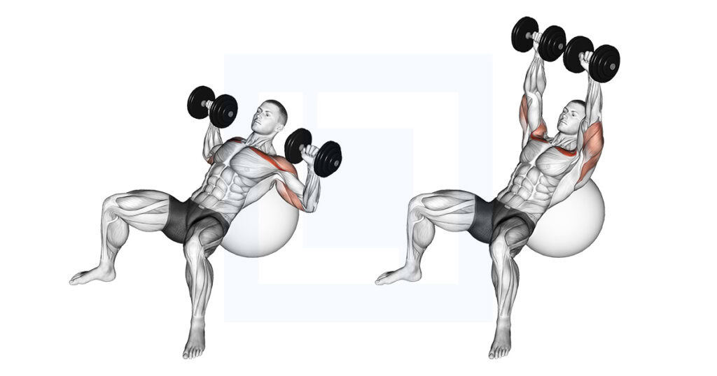 DB Incline Press on Exercise Ball: Unstable Surface