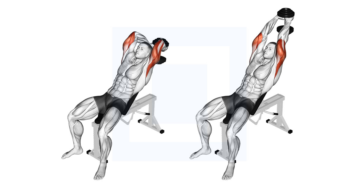 Dumbbell Incline Two Arm Extension