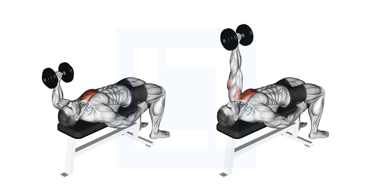 Dumbbell Lying One Arm Press II