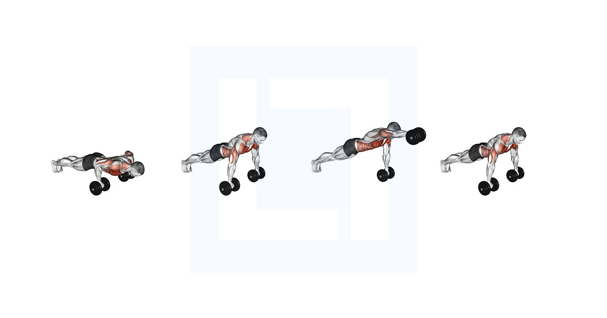 Dumbbell Push Up Front Raise