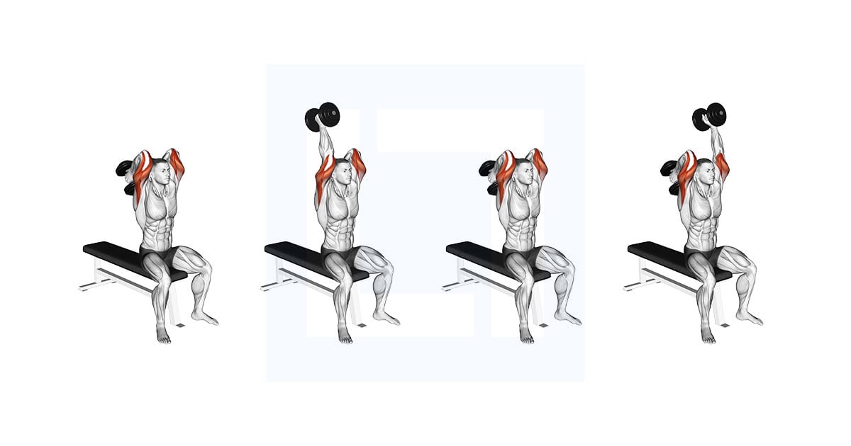 Dumbbell Seated Alternate Overhead Triceps Extension