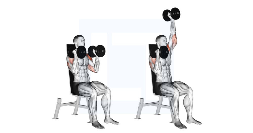 Dumbbell Seated Alternate Press: Single Arm Press