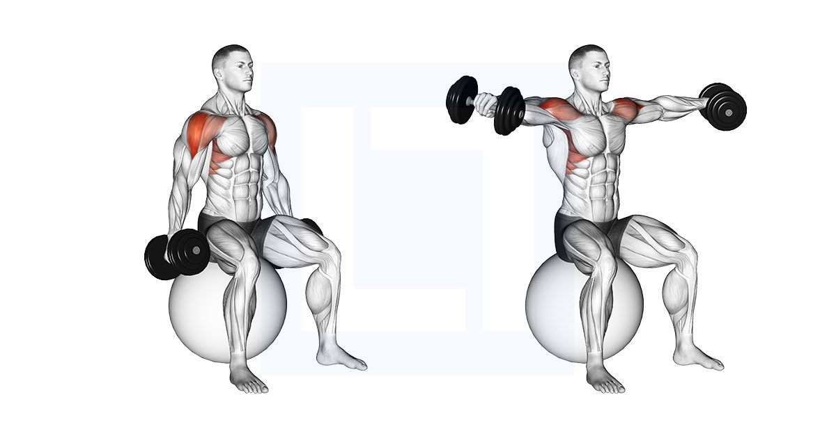 Dumbbell Seated Lateral Raise on Stability Ball