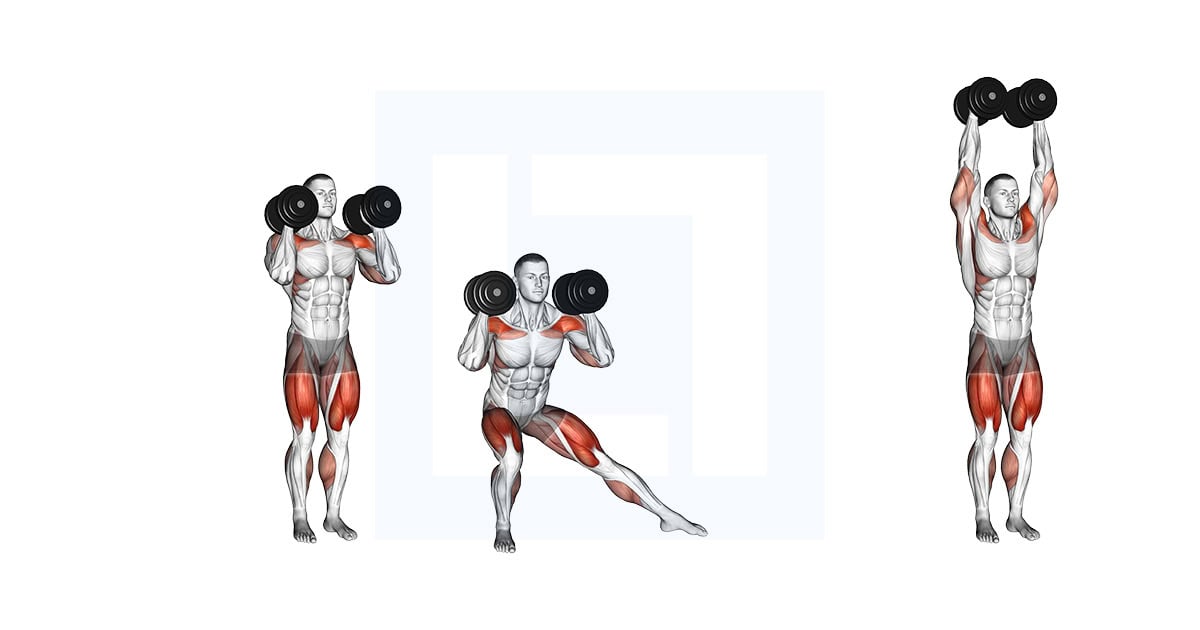 Dumbbell Side Lunge With Shoulder Press