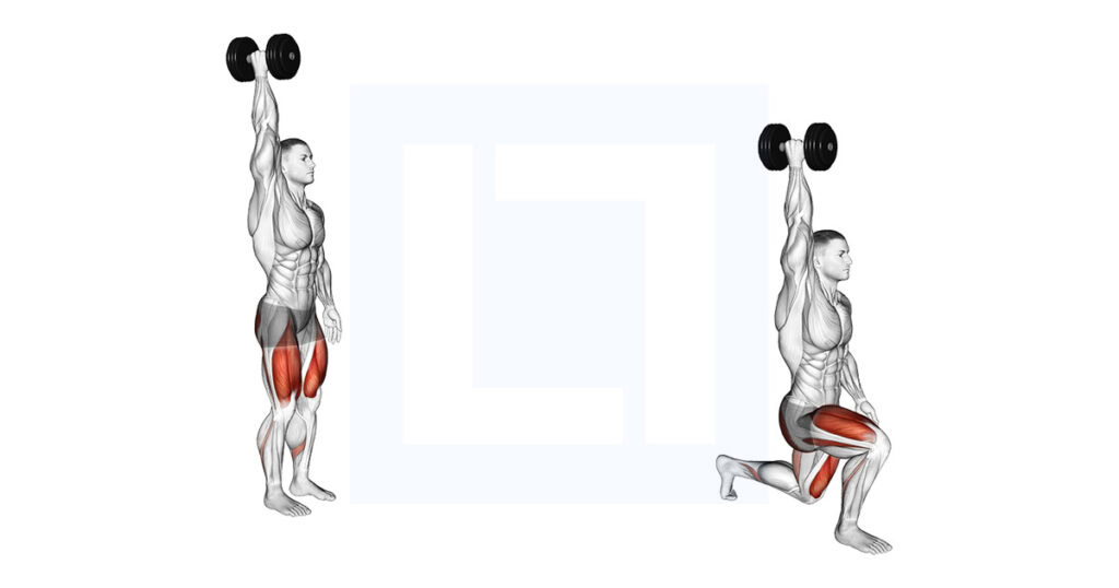 Dumbbell Single Arm Overhead Lunge