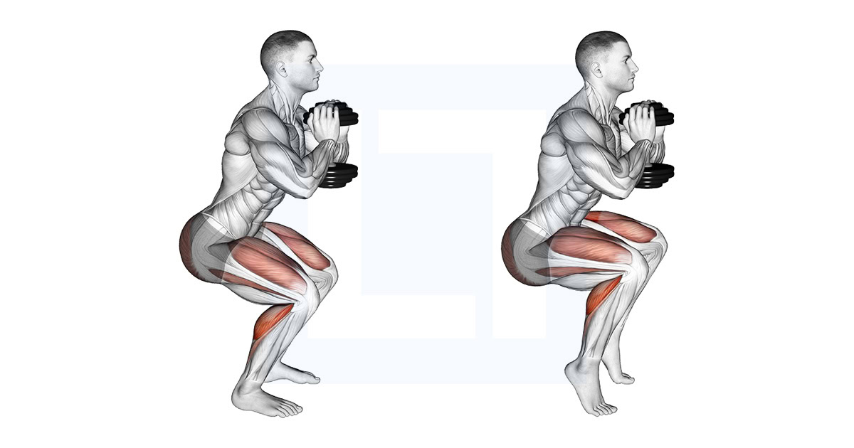 Dumbbell Squat Hold Calf Raise