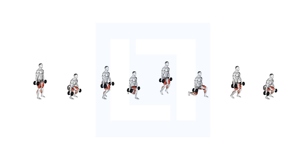 Dumbbell Squat Lunges Jump Complex