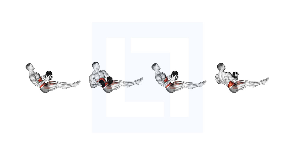 Dumbbell Straight Leg Russian Twist
