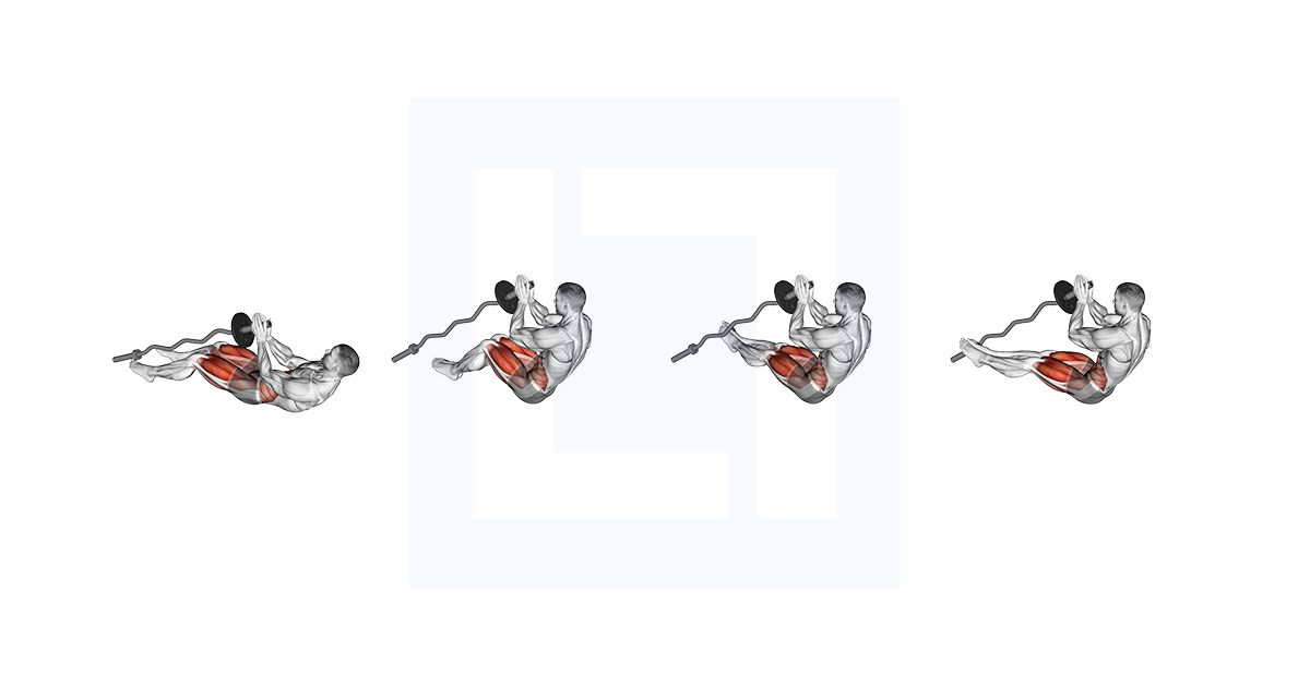 EZ Bar Legs Side Pull In Sit Up