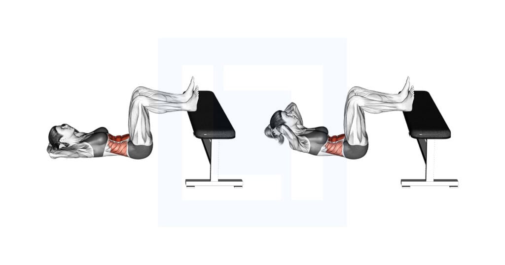 Floor Crunch Feet On Bench