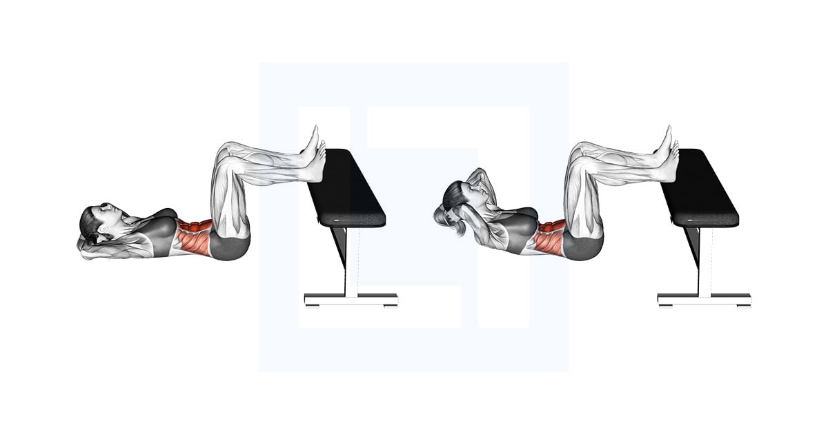 Floor Crunch Feet on Bench