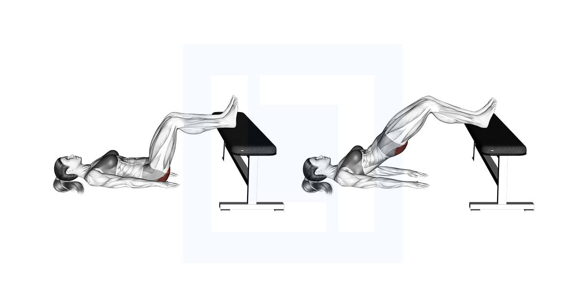 Glute Bridge Two Legs on Bench
