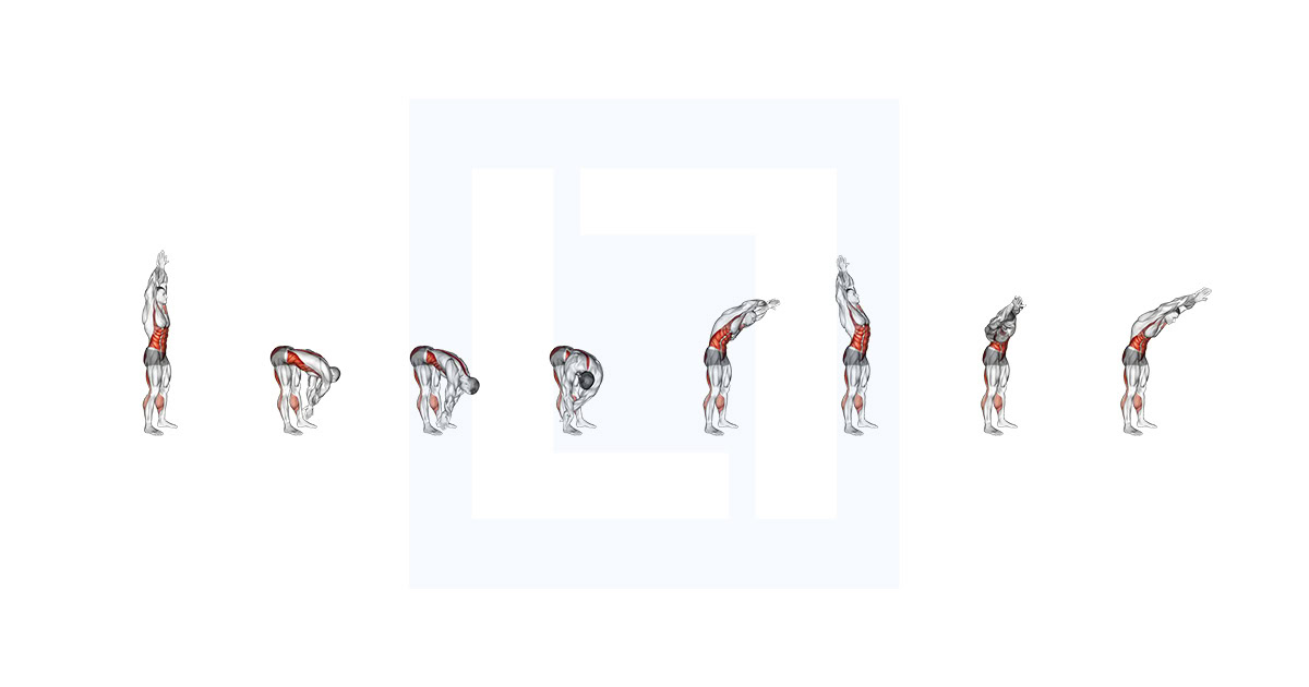 Hands Reversed Clasped Circular Toe Touch