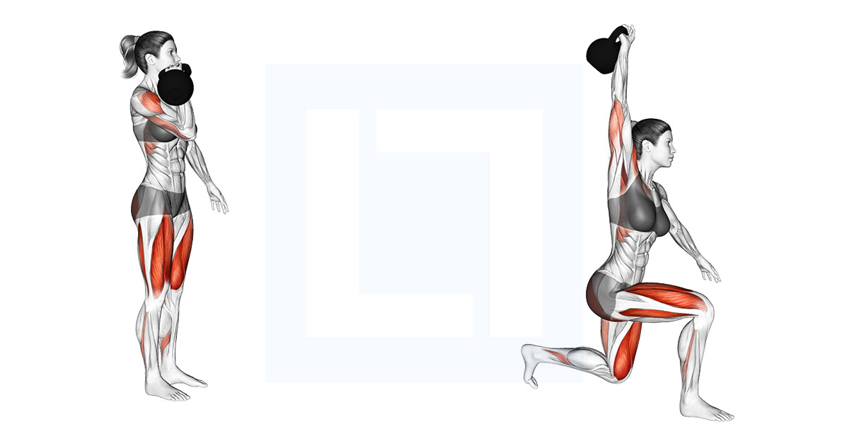 Kettlebell Forward Lunge and Press