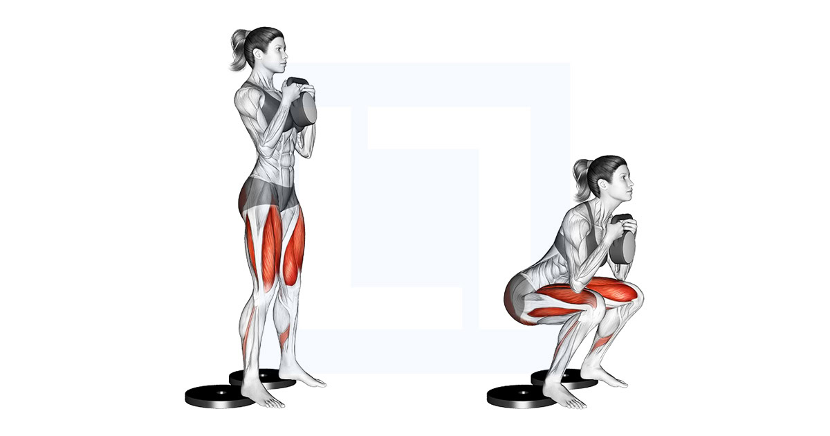 Kettlebell Full Squat From Deficit
