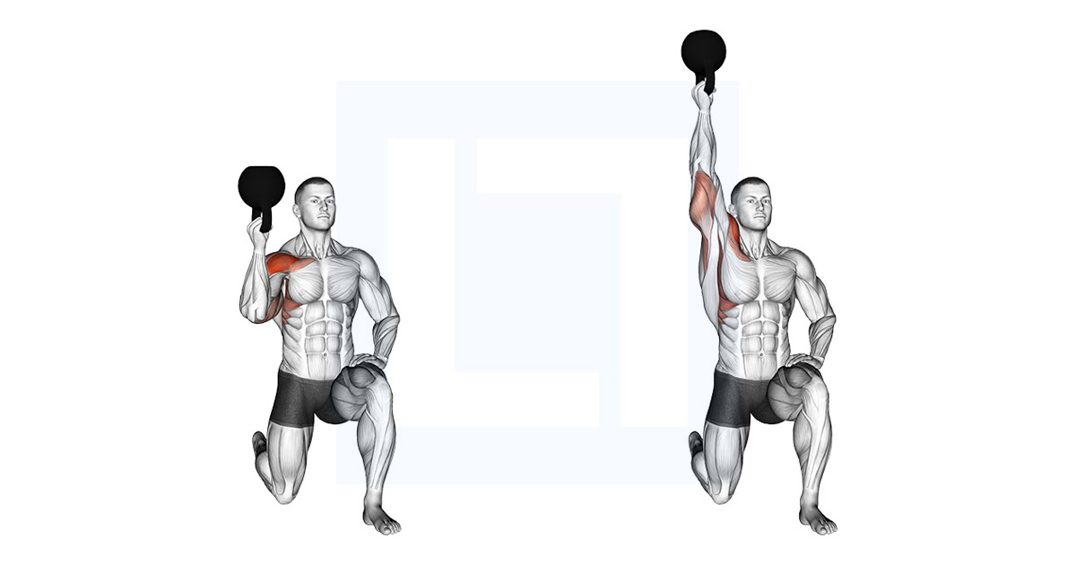 Kettlebell Half Kneeling One Arm Bottoms Up Press