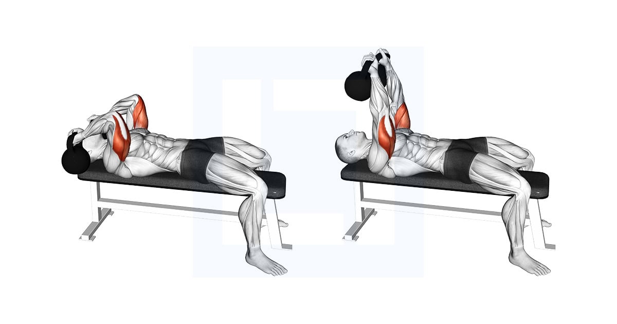 Kettlebell Lying Triceps Extension Skull Crusher