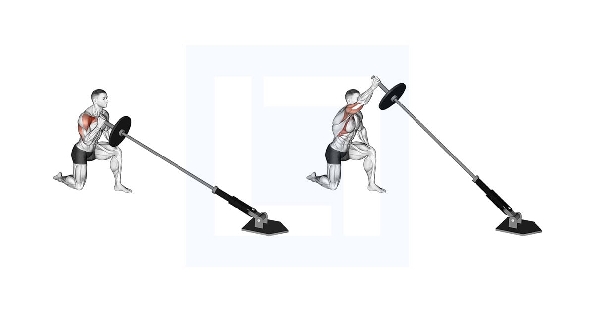 Landmine Kneeling One Arm Shoulder Press