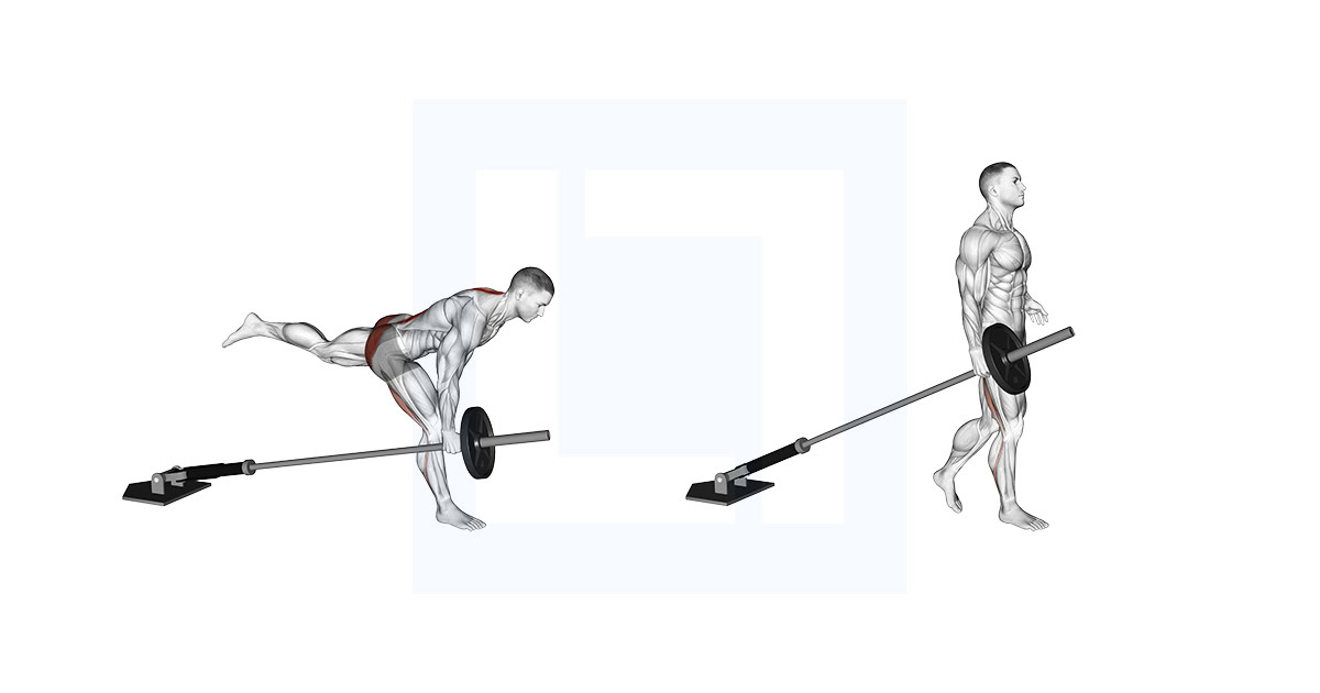 Landmine One Leg Stiff Leg Deadlift