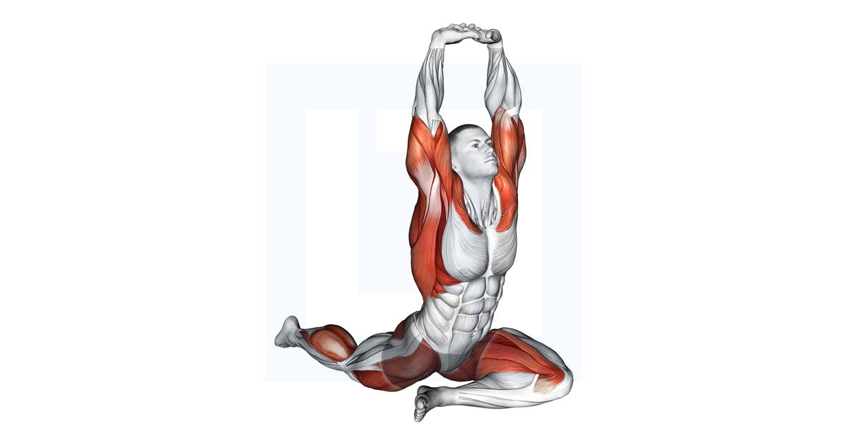 Lying Leg Tuck Hip Stretch with Overhead Hands