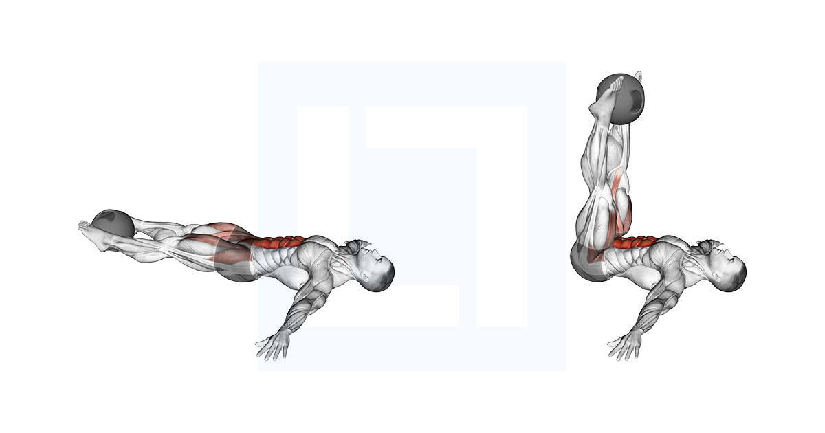 Medicine Ball Lying Leg Raise