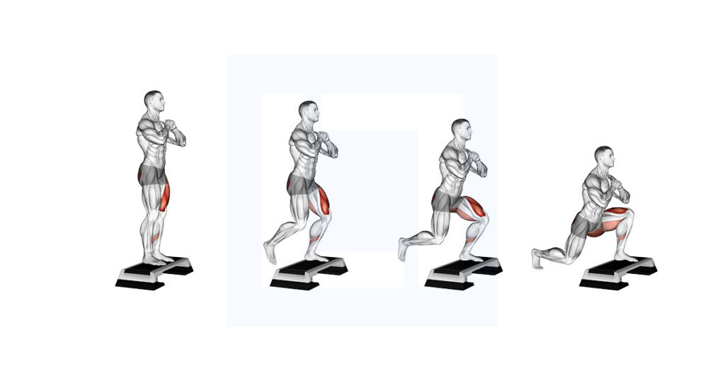 Rear Shift Lunge from Deficit Exercise Guide