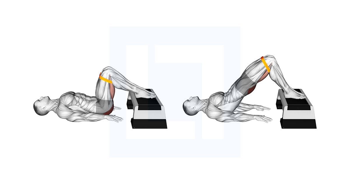 Resistance Band Elevated Glute Bridge
