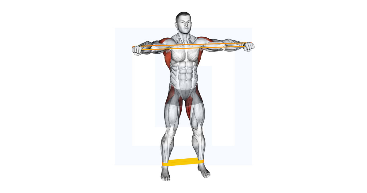 Resistance Band Standing Front Warming Up