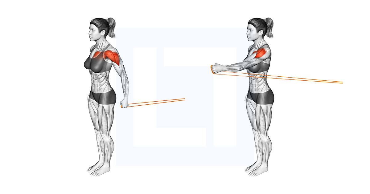 Resistance Band Standing Single Arm Shoulder Flexion
