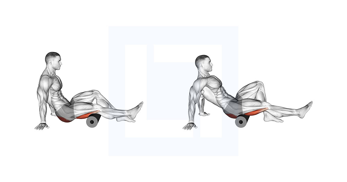 Roll Hamstrings and Glute Sitting on Floor