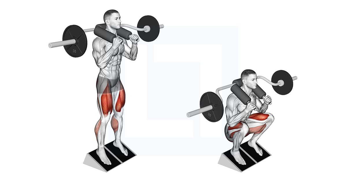 Safety Bar Elevated Heel Squat