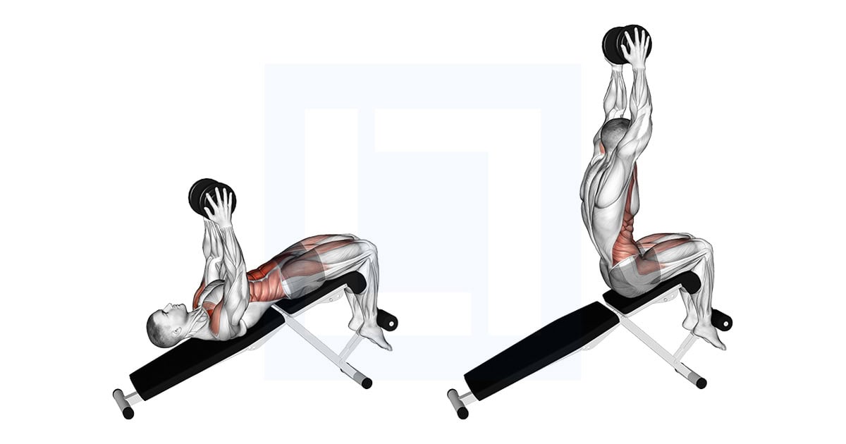 Single Dumbbell Decline Overhead Sit Up