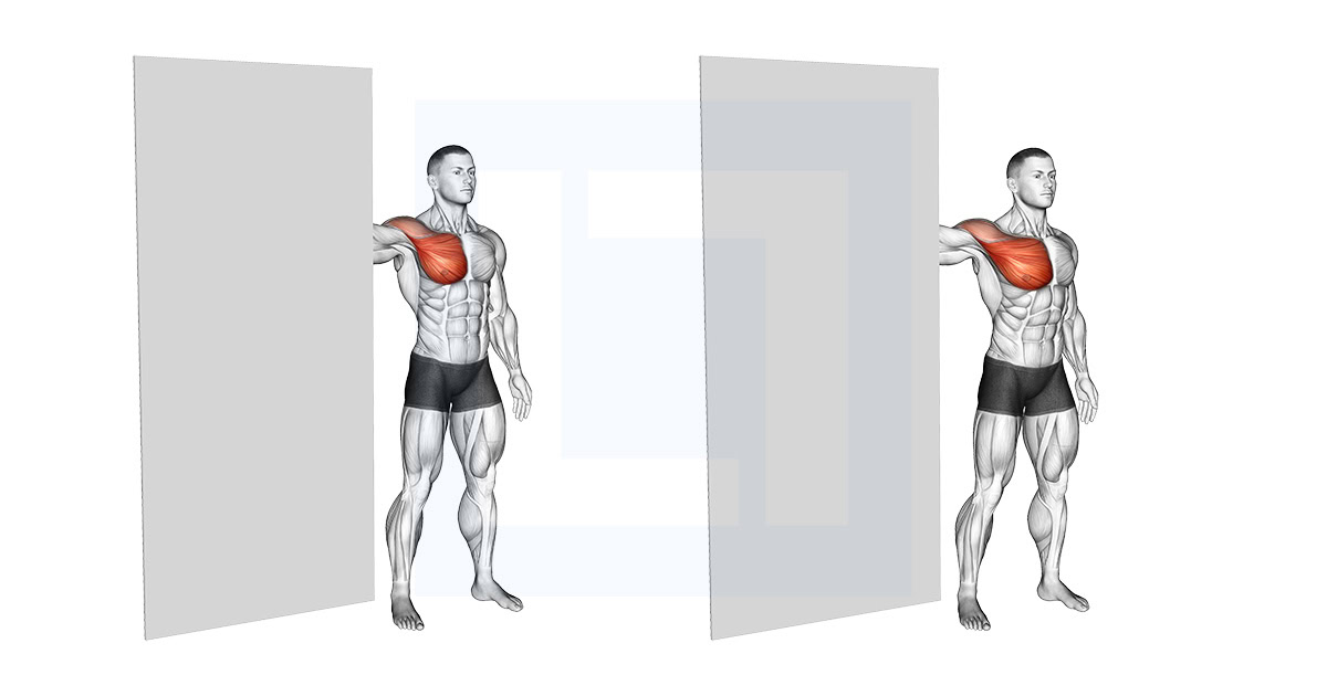 Standing Chest Stretch Against Door